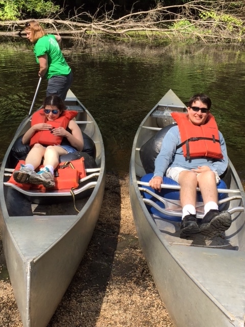 canoes camp Bruce McCoy campers in a canoe