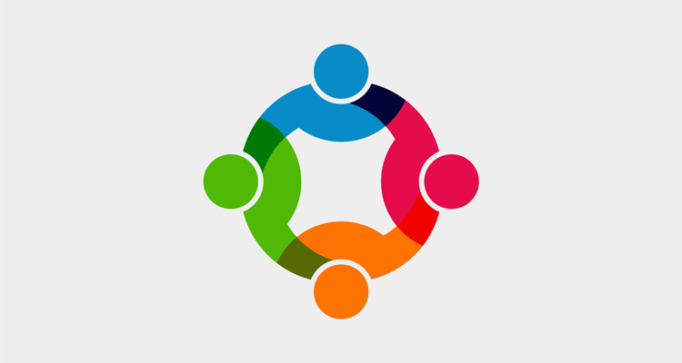Partnership-Sponsor Graphic Option2 Cirlce with bright colors signifing collaboration
